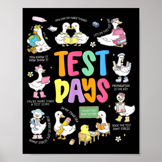 Rolig testdag gås Testdag STAAR-dag lärare Poster (Framsidan)