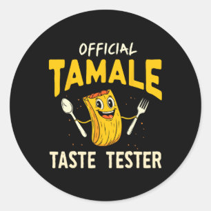 Rolig testsmakare av Tamale Mexikansk mat Tamale M Runt Klistermärke