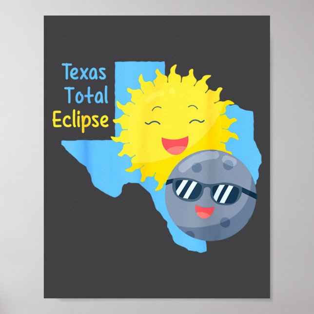 Rolig Texas Flagga Solförmörkelse Total Poster (Framsidan)