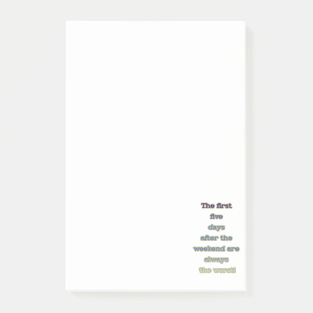 Rolig text för helg post-it block (Framsida)