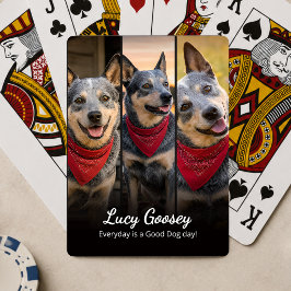 Rolig text med hundnamn på bild casinokort