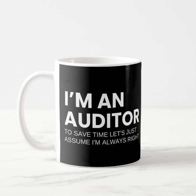 Rolig text om revisor kaffemugg (Vänster)