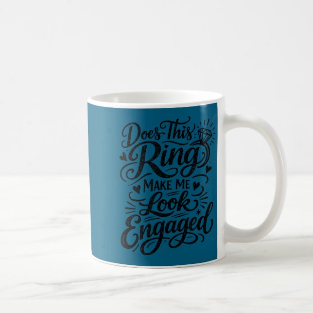 Rolig text på förlovningsring för brud  kaffemugg (Höger)