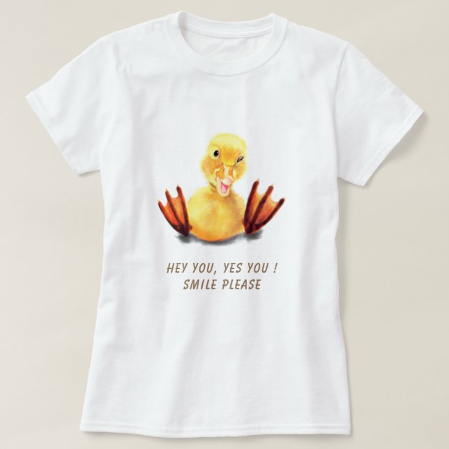 Rolig text T-shirt med fängslande anka (Design framsida)