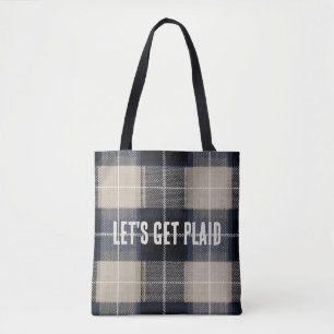 Rolig text traditionell jul pläd tartan tygkasse
