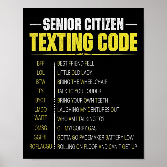 Rolig textningskod för äldre medborgare fars dag poster (Framsidan)