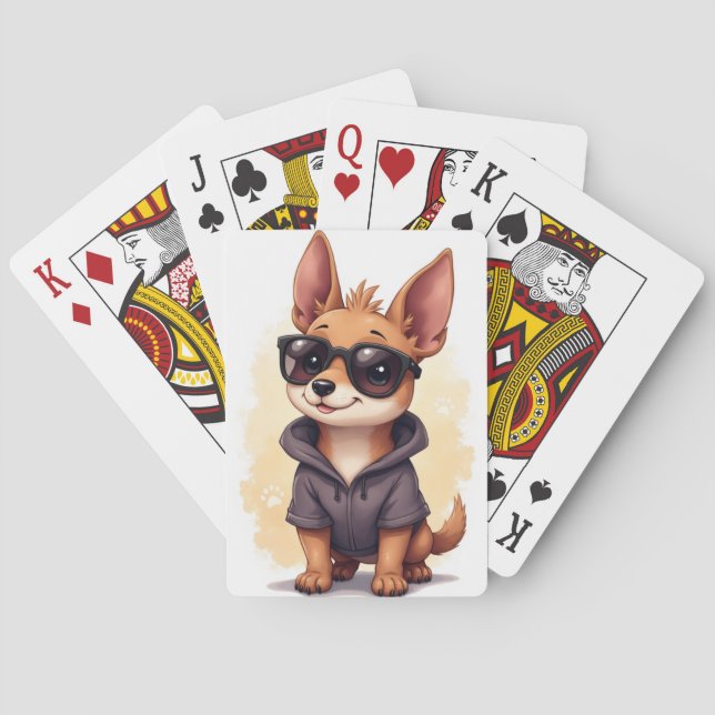 Rolig Thai Ridgeback Kawaii Hund Casinokort (Baksidan)