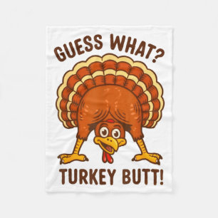Rolig Thanksgiving Barnskämt Meme Gissa Vad Turk Fleecefilt