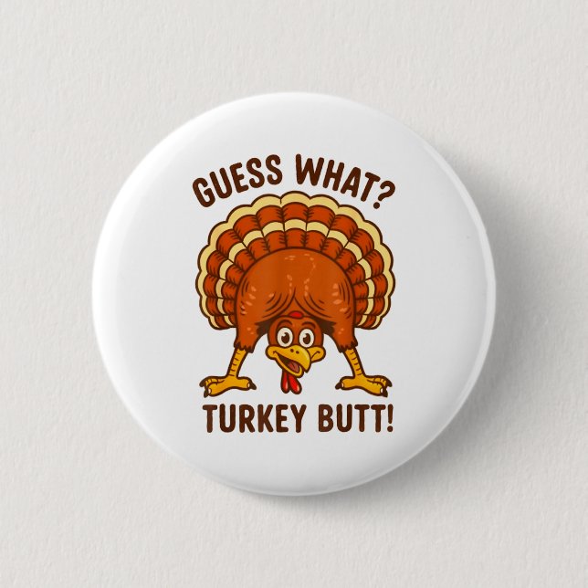 Rolig Thanksgiving Barnskämt Meme Gissa Vad Turkky Knapp (Framsida)