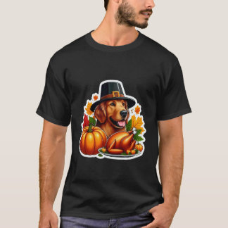 Rolig Thanksgiving Flat-Coated Retriever Hundägare T Shirt
