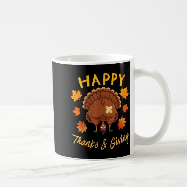 Rolig Thanksgiving Gissa Vad Kalkon Rumpa  Kaffemugg (Höger)
