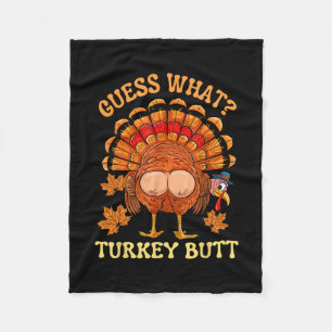 Rolig Thanksgiving Gissa Vad Kalkon Rumpa Män Kvin Fleecefilt