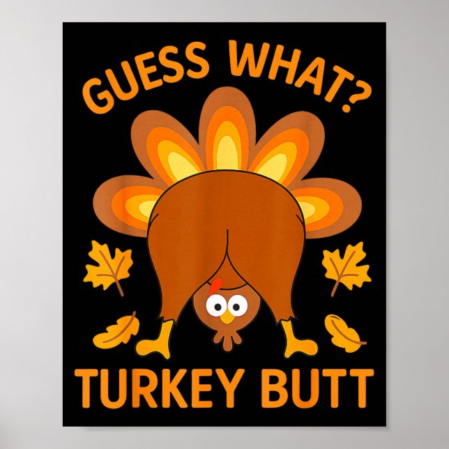 Rolig Thanksgiving Gissa Vad Kalkon Rumpa  Poster (Framsidan)