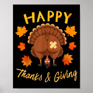 Rolig Thanksgiving Gissa Vad Kalkon Rumpa Poster