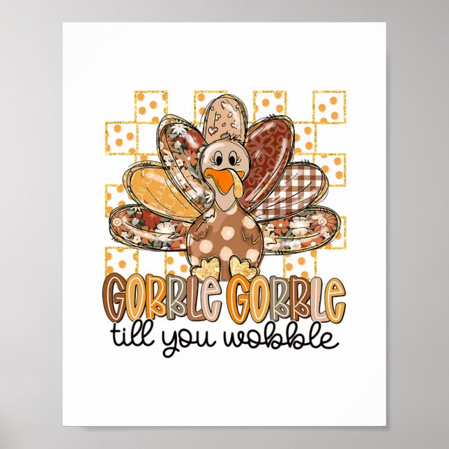 Rolig Thanksgiving Glucka Tills Du Vacklar Turk F Poster (Framsidan)