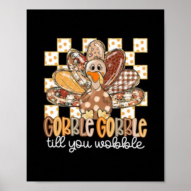 Rolig Thanksgiving Glucka Tills Du Vacklar Turk F Poster (Framsidan)