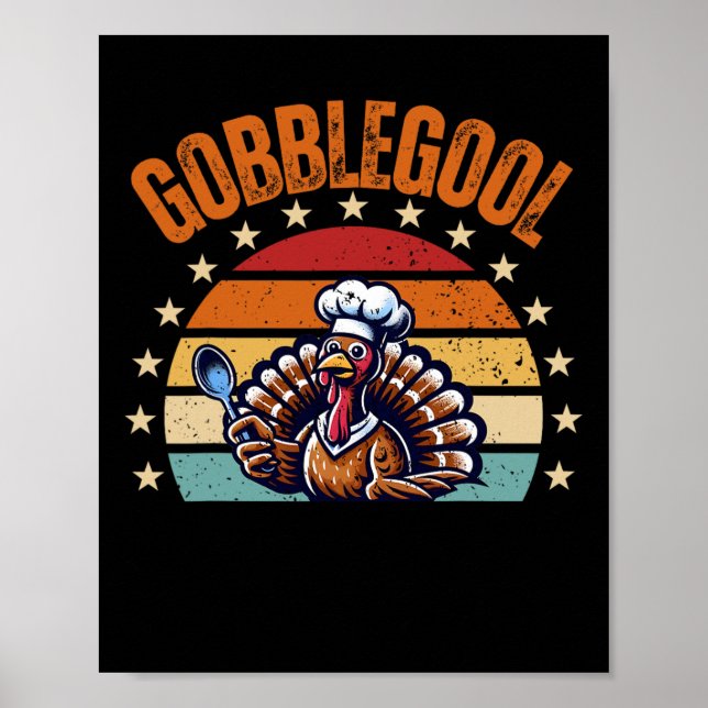Rolig Thanksgiving Gobblegool Turkdesign Unik Poster (Framsidan)