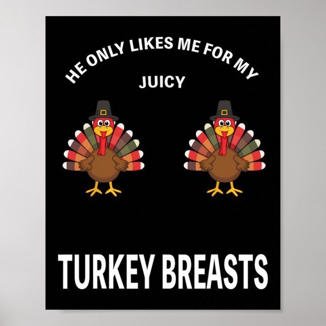 Rolig Thanksgiving Han älskar bara min saftiga kal Poster (Framsidan)