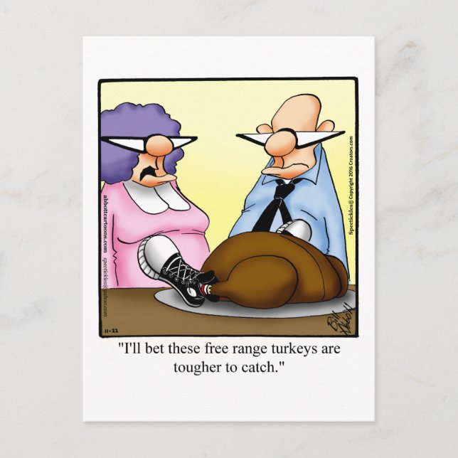 Rolig Thanksgiving Humor Högtidlig Julkort Vykort (Framsida)