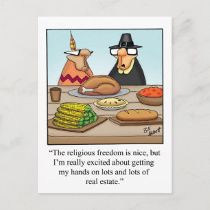Rolig Thanksgiving-humor-kort Vykort