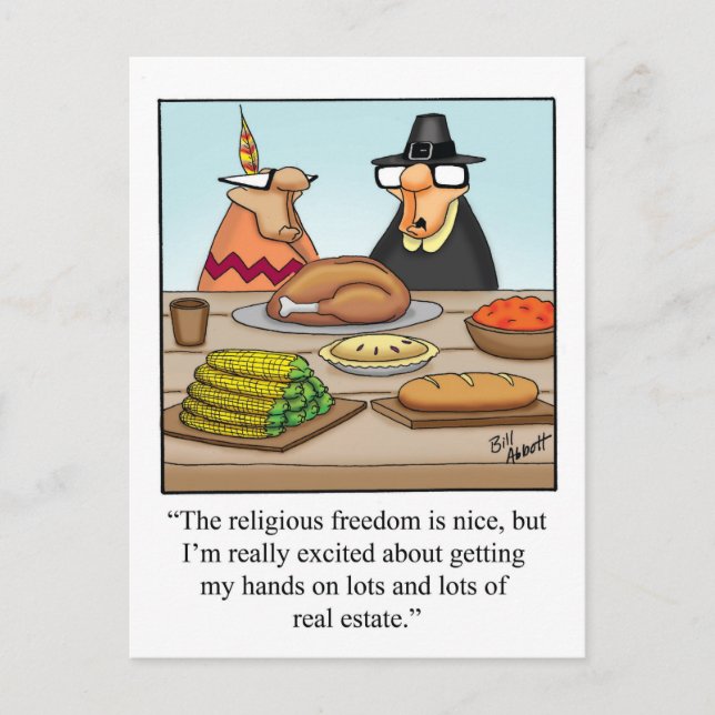 Rolig Thanksgiving-humor-kort Vykort (Framsida)