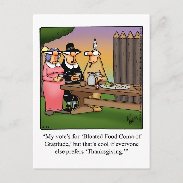Rolig Thanksgiving-humor-kort Vykort (Framsida)