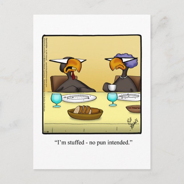 Rolig Thanksgiving-humor-kort Vykort (Framsida)