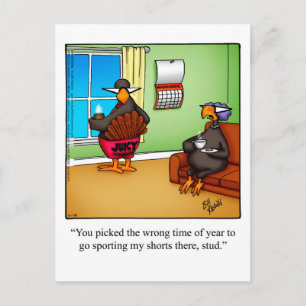 Rolig Thanksgiving-humor-kort Vykort