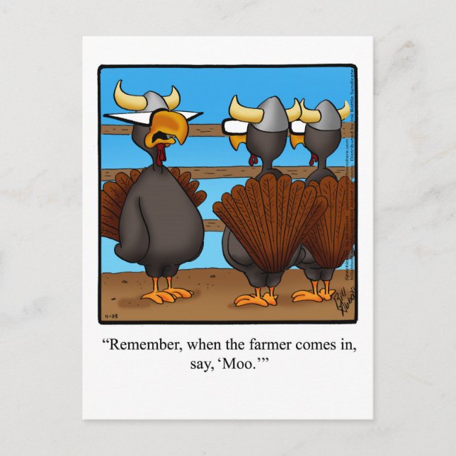 Rolig Thanksgiving-humor-kort Vykort (Framsida)