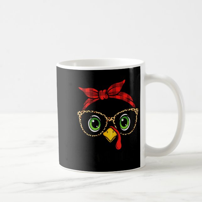 Rolig Thanksgiving-kalkon, Leopard Gles & Buff Kaffemugg (Höger)