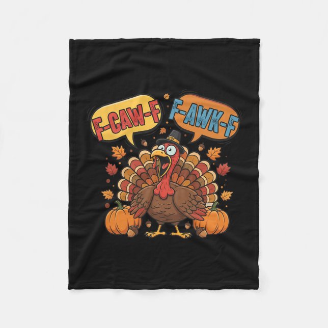 Rolig Thanksgiving Kalkon Meme F-caw-f F-awk-f Fåg Fleecefilt (Framsidan)