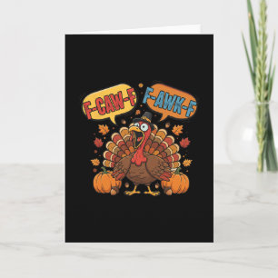 Rolig Thanksgiving Kalkon Meme F-caw-f F-awk-f Fåg Kort