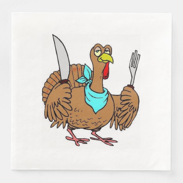 Rolig Thanksgiving Kalkon Pappersservett (Framsida)