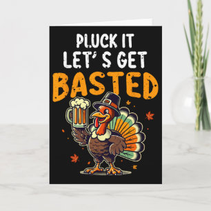 Rolig Thanksgiving Kalkon Plocka Det Låt Oss Komma Kort