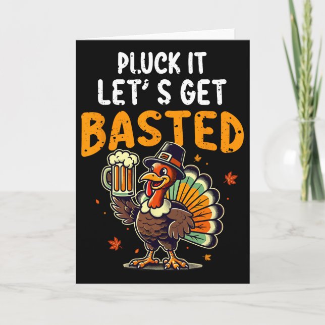 Rolig Thanksgiving Kalkon Plocka Det Låt Oss Komma Kort (Framsida)