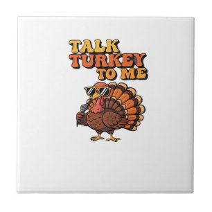 Rolig Thanksgiving Kalkon Retro 70-Tal Prata Kalk Kakelplatta