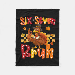 Rolig Thanksgiving Kalkon Sex Sju Bruh Meme Pojke Fleecefilt