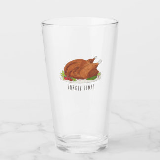 Rolig Thanksgiving Kalkon Tid Glas Kopp