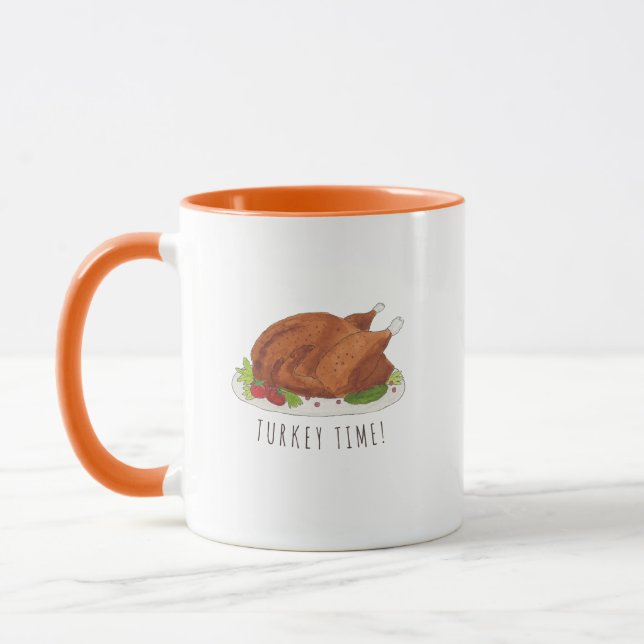 Rolig Thanksgiving Kalkon Tid Mugg (Vänster)