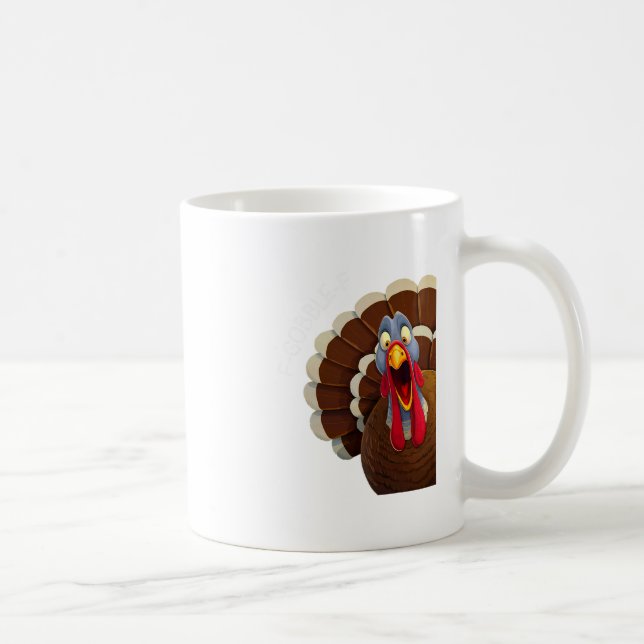 Rolig Thanksgiving-kalkonhumor F-gobble-f Kaffemugg (Höger)