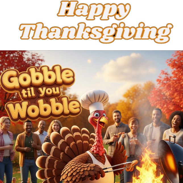 Rolig Thanksgiving-kalvparty  Kort (Skapare uppladdad)