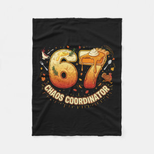 Rolig Thanksgiving Kaos Koordinator 67 Meme Höst Fleecefilt
