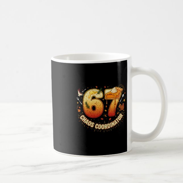 Rolig Thanksgiving Kaos Koordinator 67 Meme Höst  Kaffemugg (Höger)