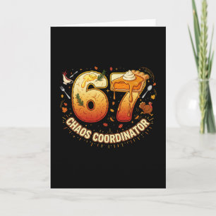 Rolig Thanksgiving Kaos Koordinator 67 Meme Höst Kort