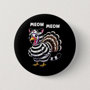 Rolig Thanksgiving Katt Turkiet Katt Män Kvinnor T Knapp