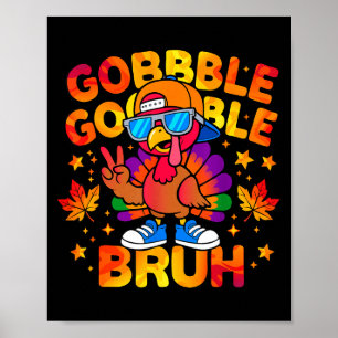 Rolig Thanksgiving-kostym för pojkar med kalkon-gl Poster