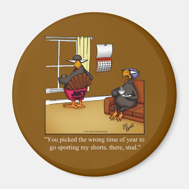 Rolig Thanksgiving Kylskåpsmagnet (Framsidan)