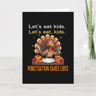 Rolig Thanksgiving Lärare Turkiet Låt oss äta barn Kort