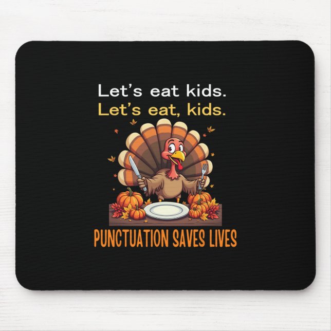Rolig Thanksgiving Lärare Turkiet Låt oss äta barn Musmatta (Framsidan)
