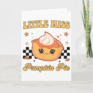 Rolig Thanksgiving Little Miss Pumpkin Pie Småbarn Kort